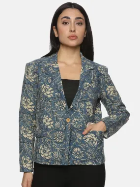 Blue Kalamkari Blazer