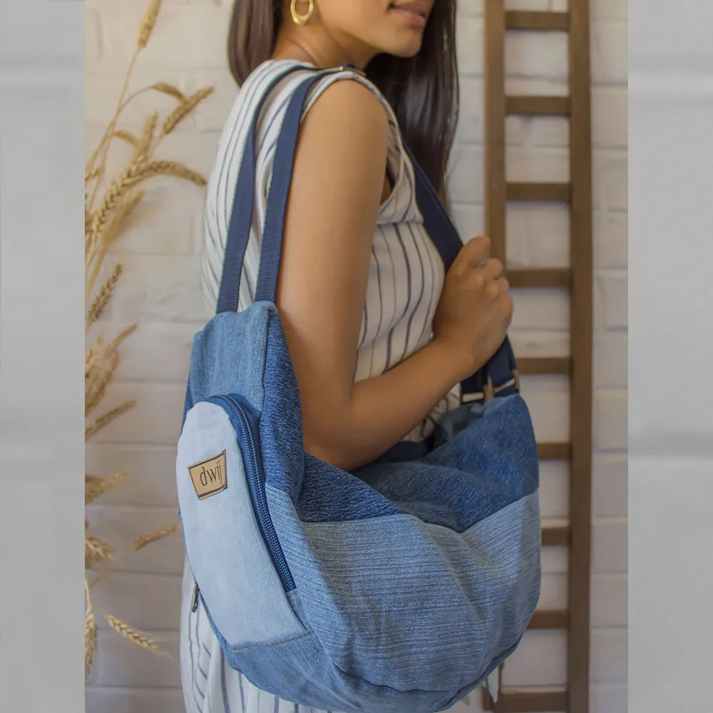 Blue - Upcycled Denim Convertible Tote Bags