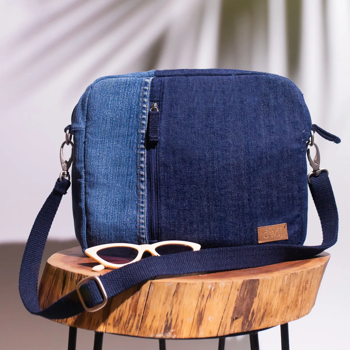 Blue - Upcycled Denim iPad Sling Bag