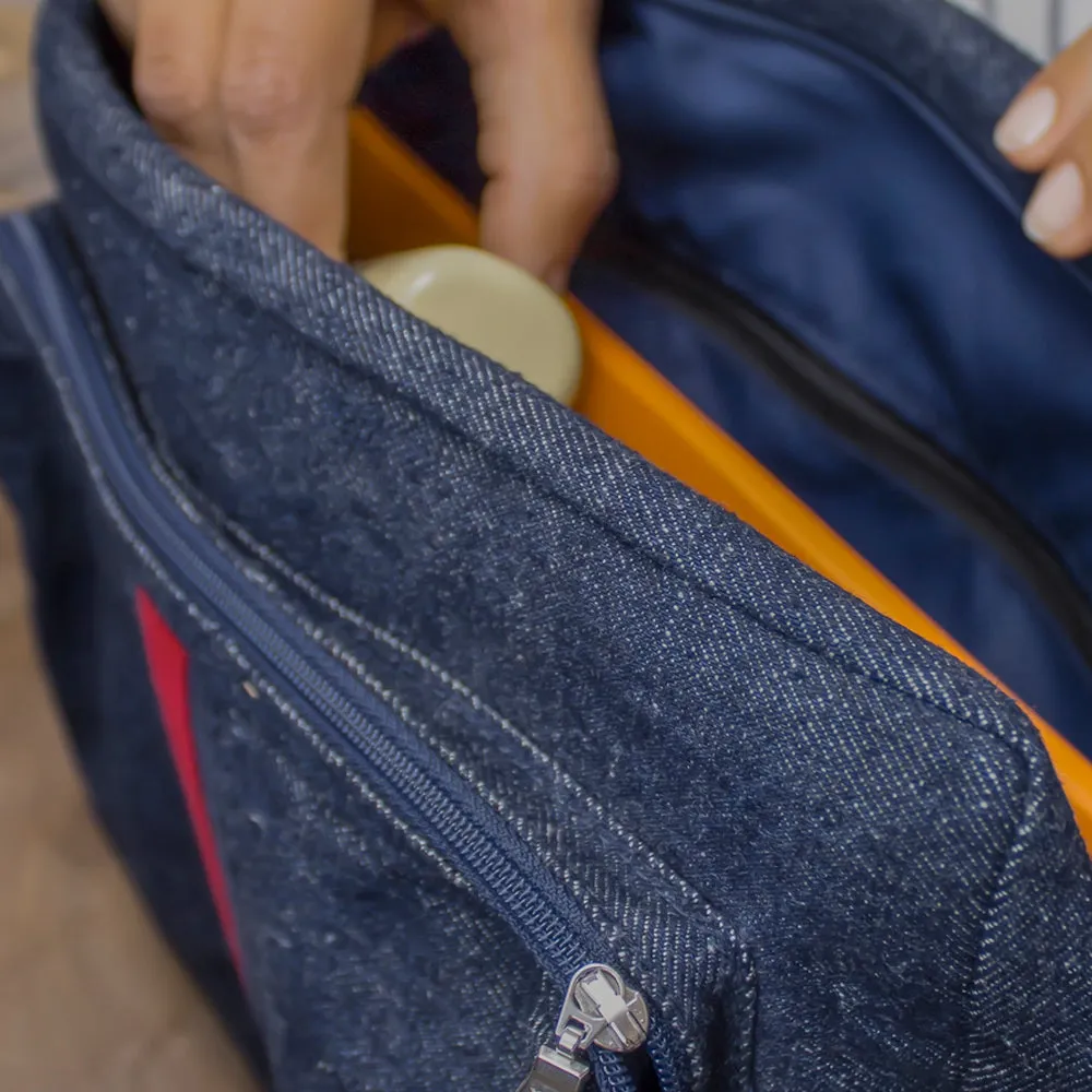 Blue - Upcycled Unisex Crossbody Office Sling Bags