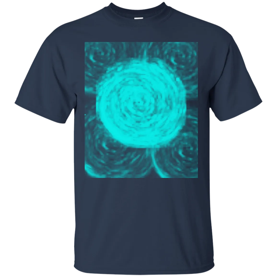 Blue vortex wave flower swirl abstract art T-Shirt T-Shirt