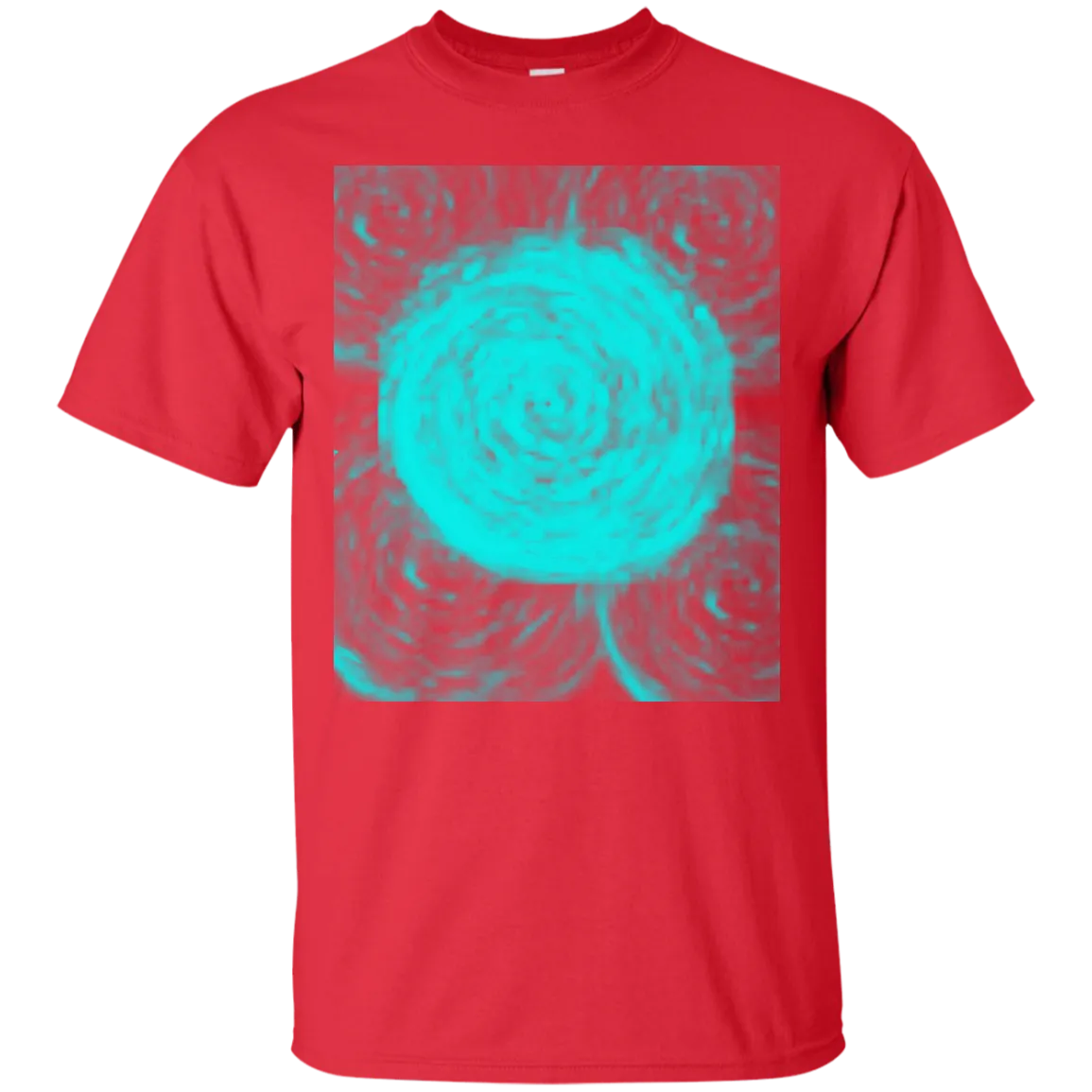 Blue vortex wave flower swirl abstract art T-Shirt T-Shirt