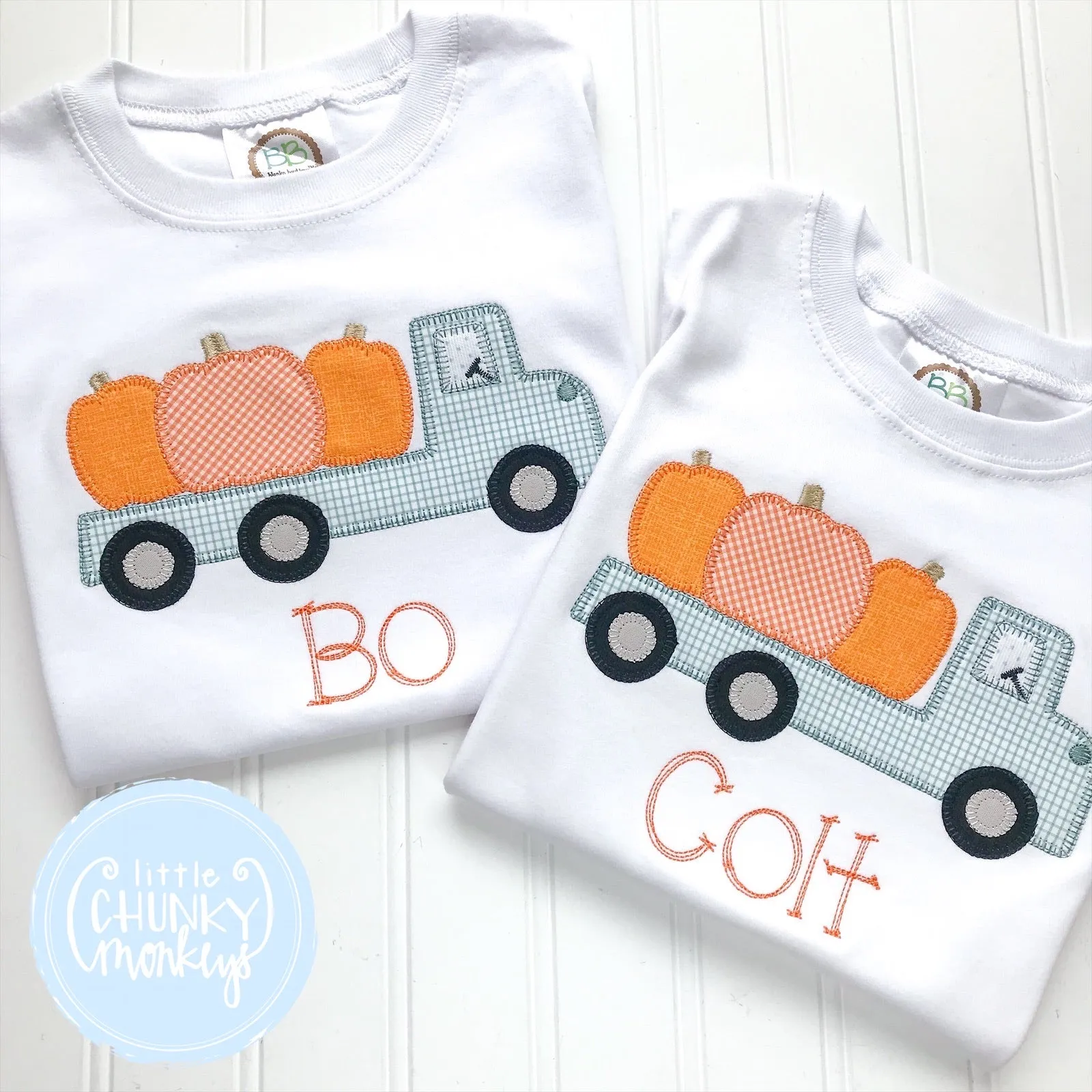 Boy Shirt - Vintage Truck with Pumpkins