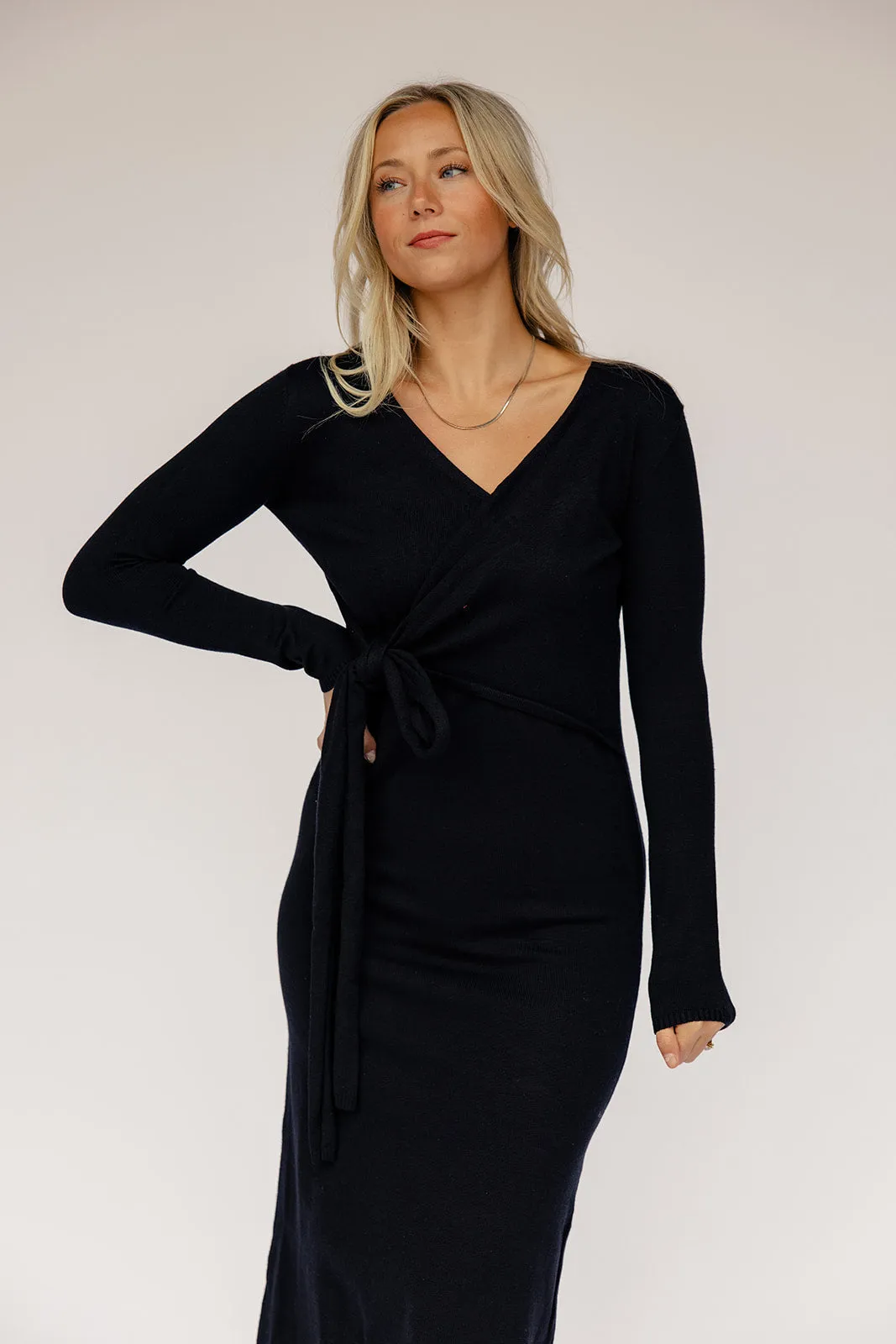 Brandi Wrap Sweater Dress