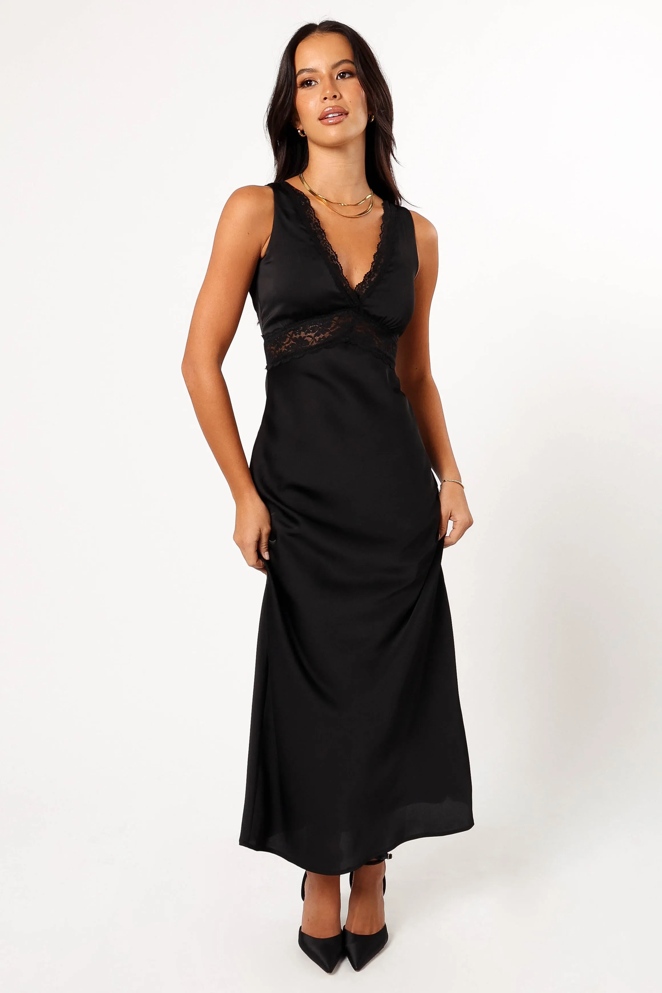 Brennan Maxi Slip Dress - Black