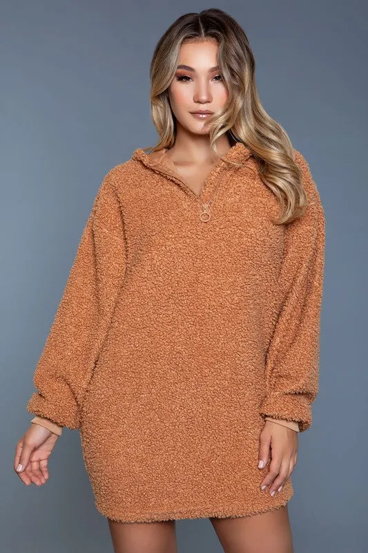 Brown Bijou Sweat Dress