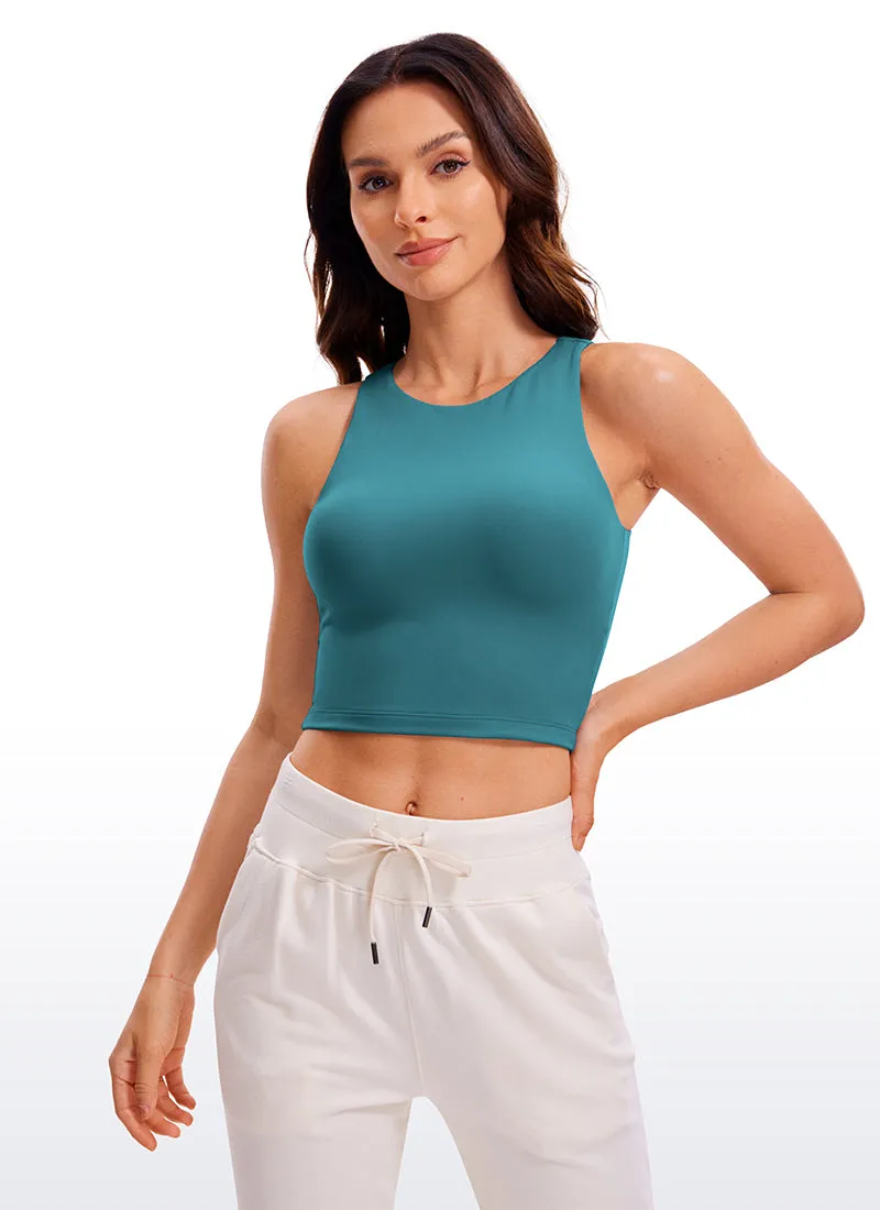 Butterluxe Cropped High Neck Tank Tops Wide Back