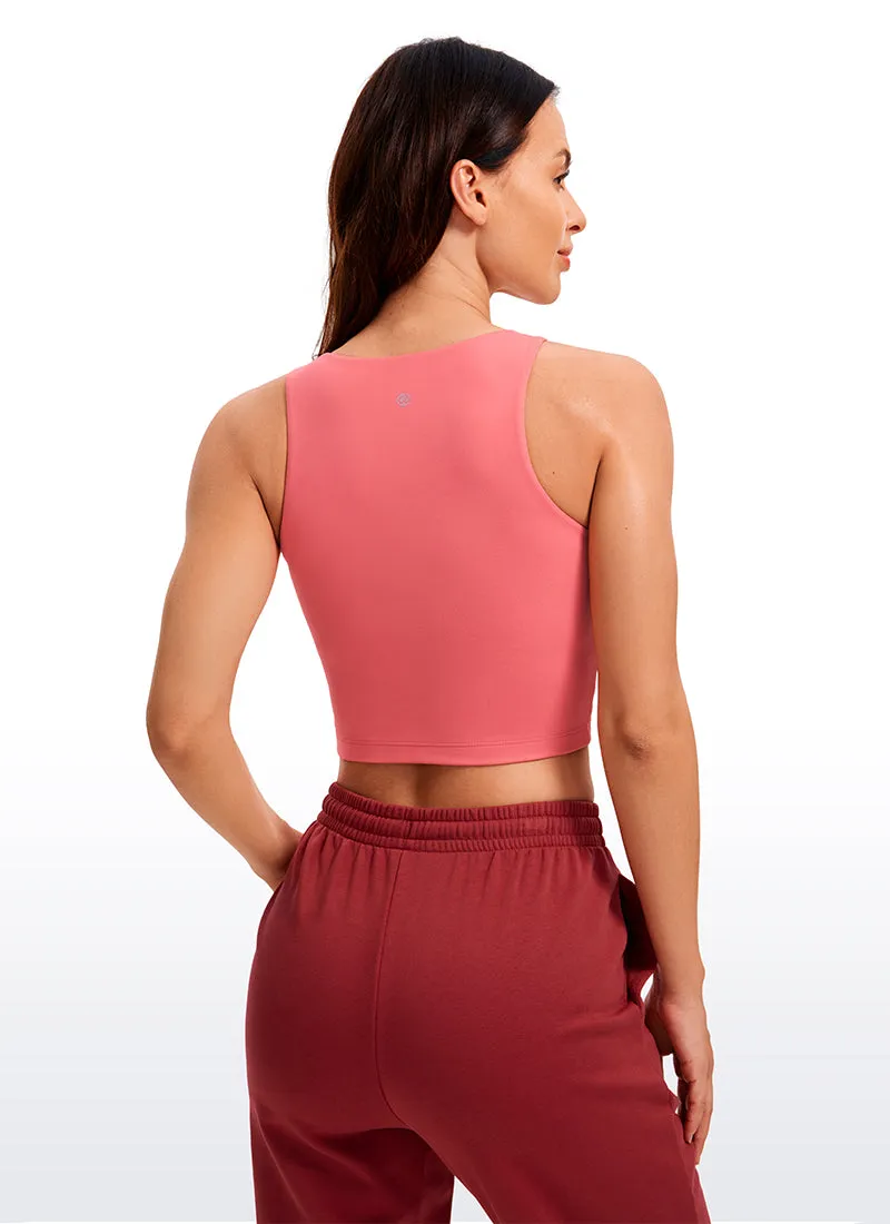 Butterluxe Cropped High Neck Tank Tops Wide Back