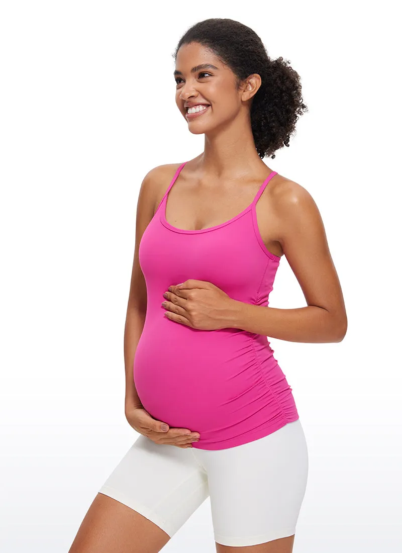 Butterluxe Y Back Maternity Tank Ruched Sides