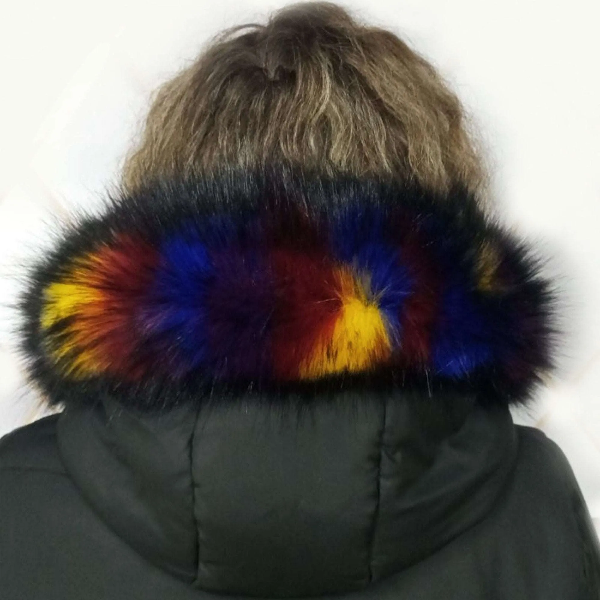 BY ORDER Faux Fur Vegan Trim Hood 70 cm, Faux Fur Collar Trim, Fake Fur, Fur Fabric, Fur Ruff, Faux Fur Hood, Hood Fur Jacket, Multicolor