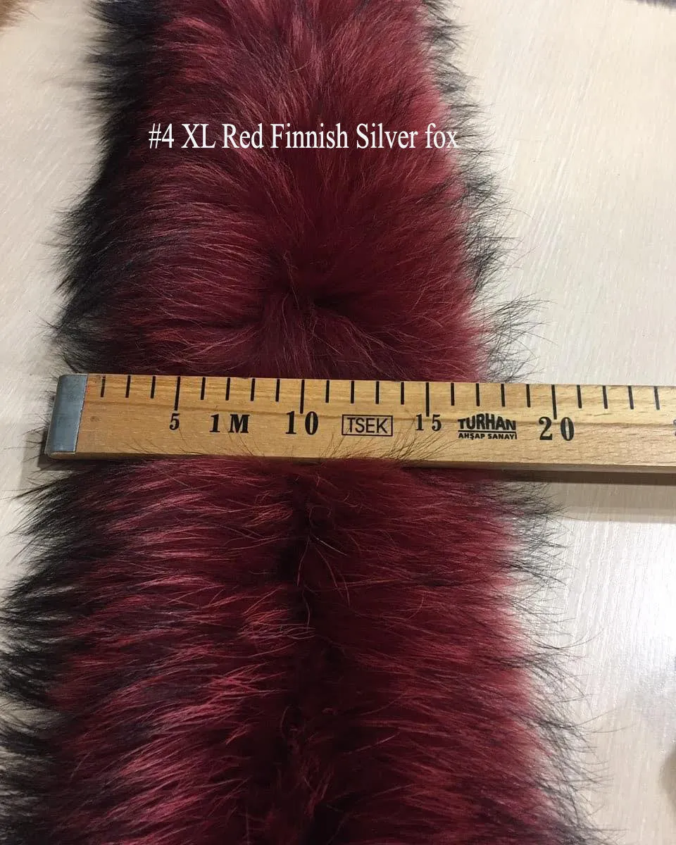 BY ORDER Finnish Silver Fox Fur Trims for Hood, Fur Replacement