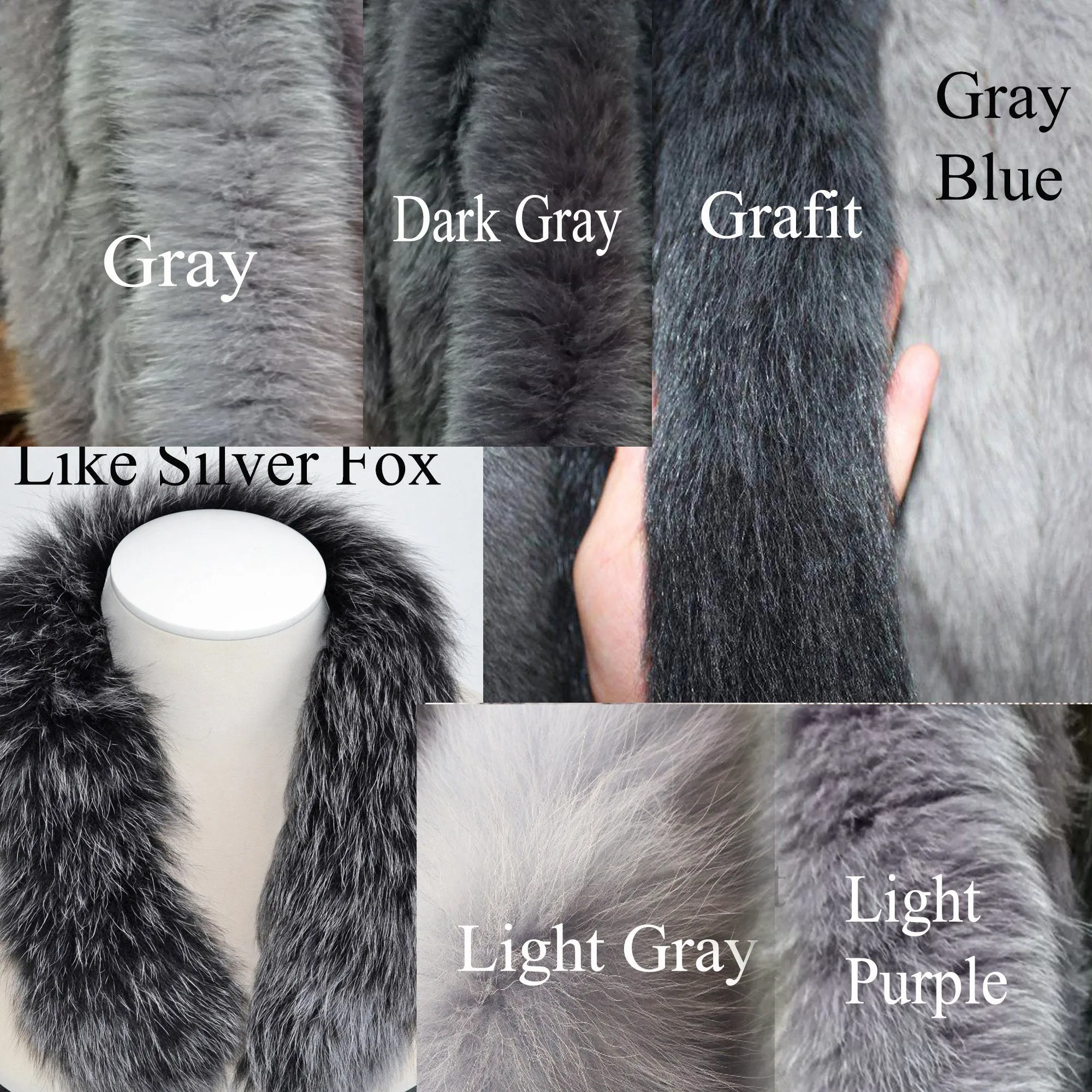 BY ORDER FOX (Tail) Trim Hood 60-80 cm, Fur collar trim, Fox Fur Collar, Fur Scarf, Fur Ruf, Fox Fur Hood, Hood Fur Jacket, Fur stripe, Trim