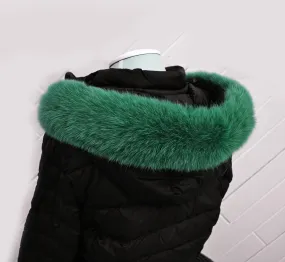 BY ORDER, not Tail, High Quality Real Fox Fur Trim Hood, Fur collar trim, Fox Fur Collar, Fur Scarf, Fur Ruff, Fox Fur Hood, Green fur