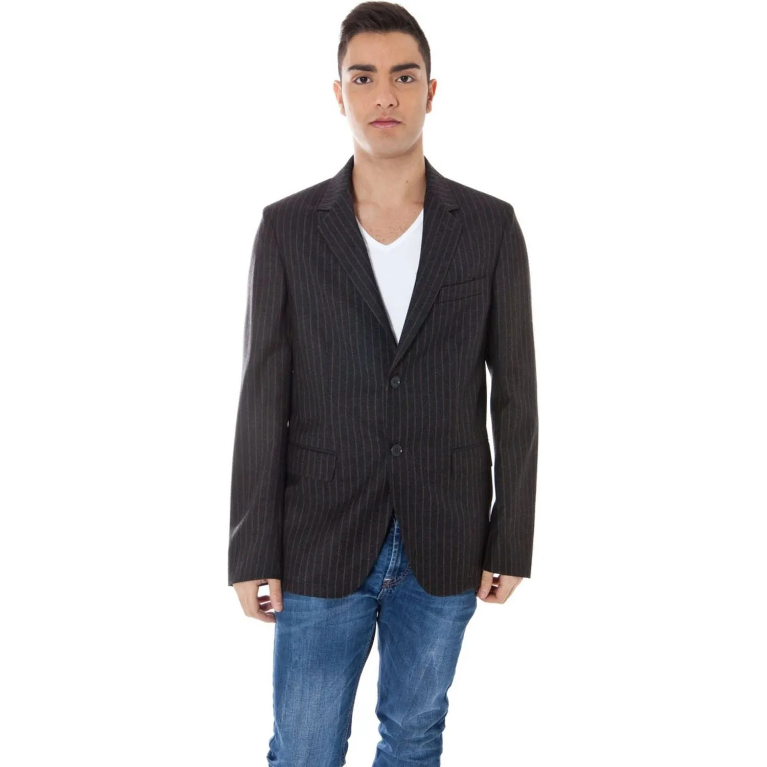 Calvin Klein Gray Wool Men Jacket