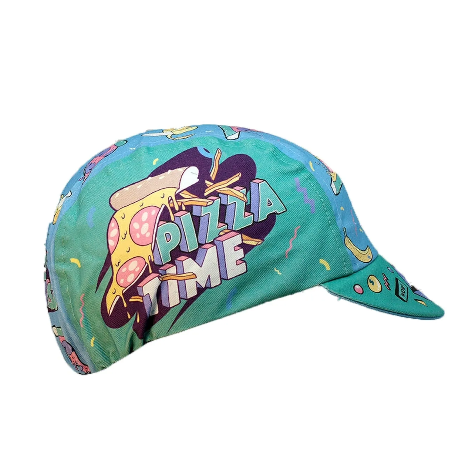 Cartoon Pizza Sexy Tongue Cycling Cap Polyester/Fleece Blue Sun Protection Breathable Balaclava Outdoor For Bicycle Hat