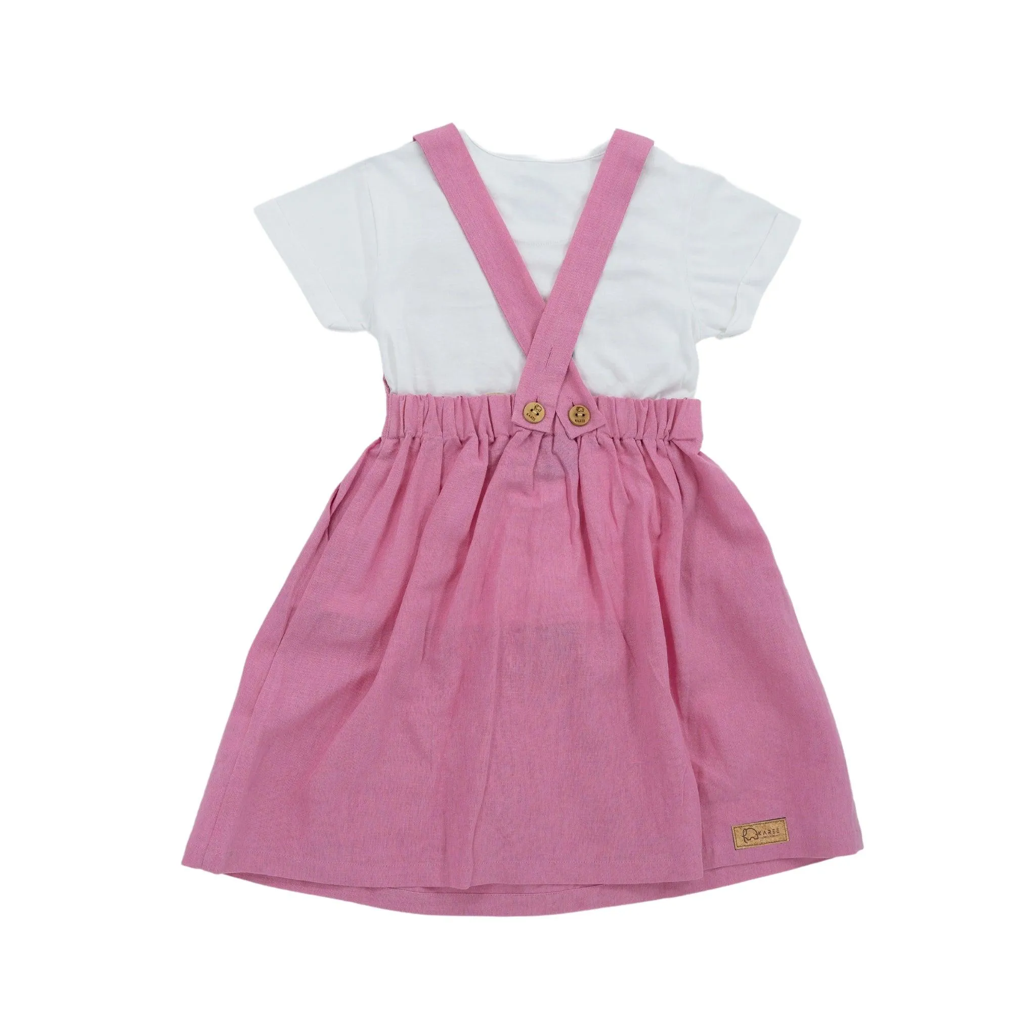 Cashmere Rose Linen Pinafore for Girls