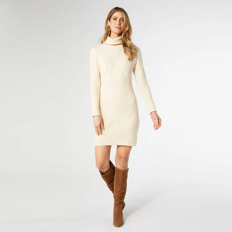 Catalina Roll Neck Sweater Dress | Cream