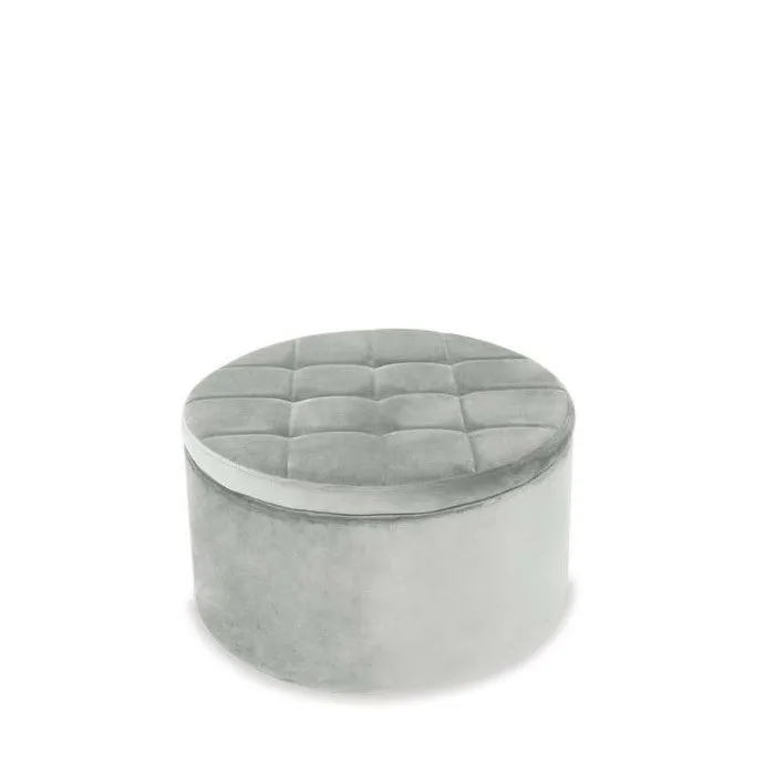 Chest Ottoman with Storage - Grey velvet