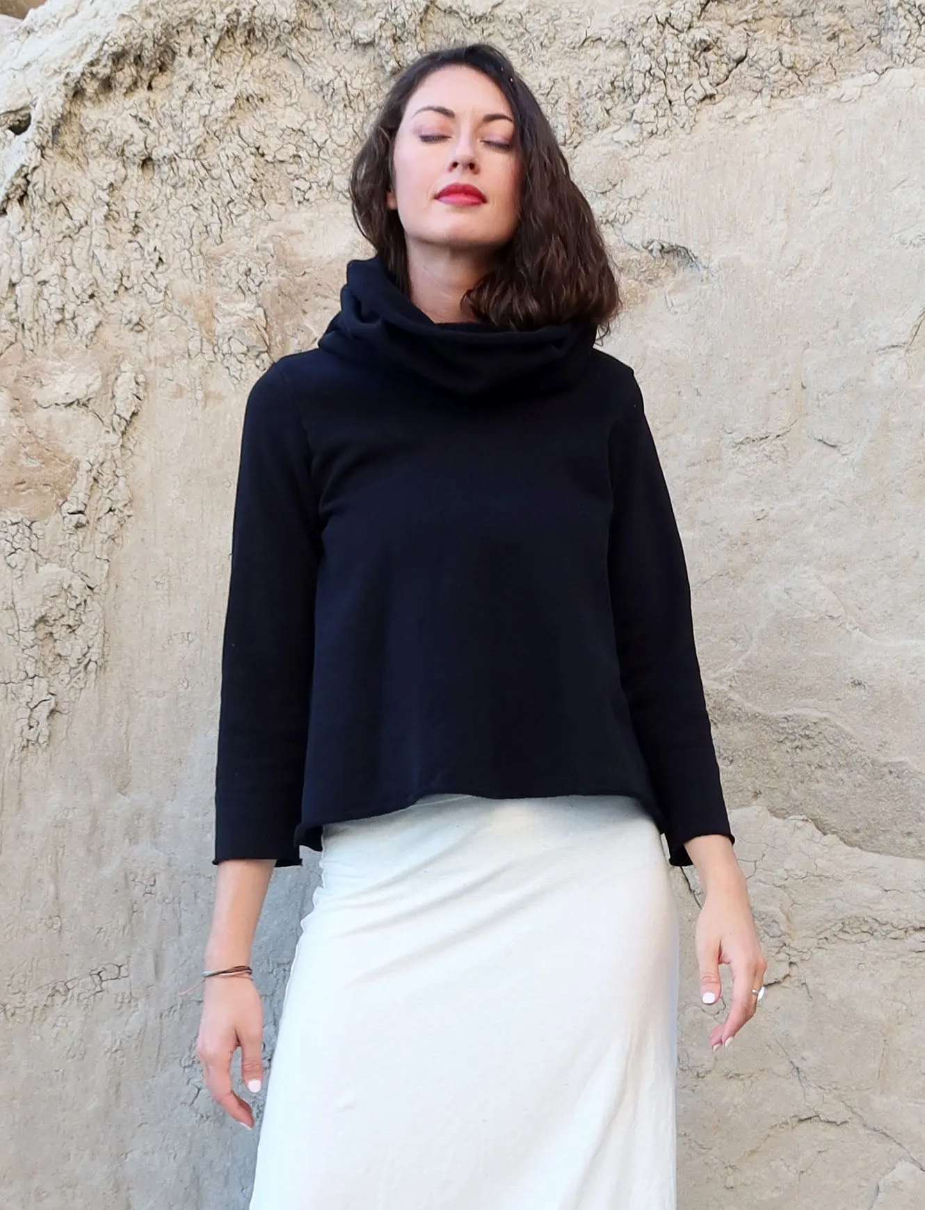 Chunky Cowl Ojai Cropped Shirt