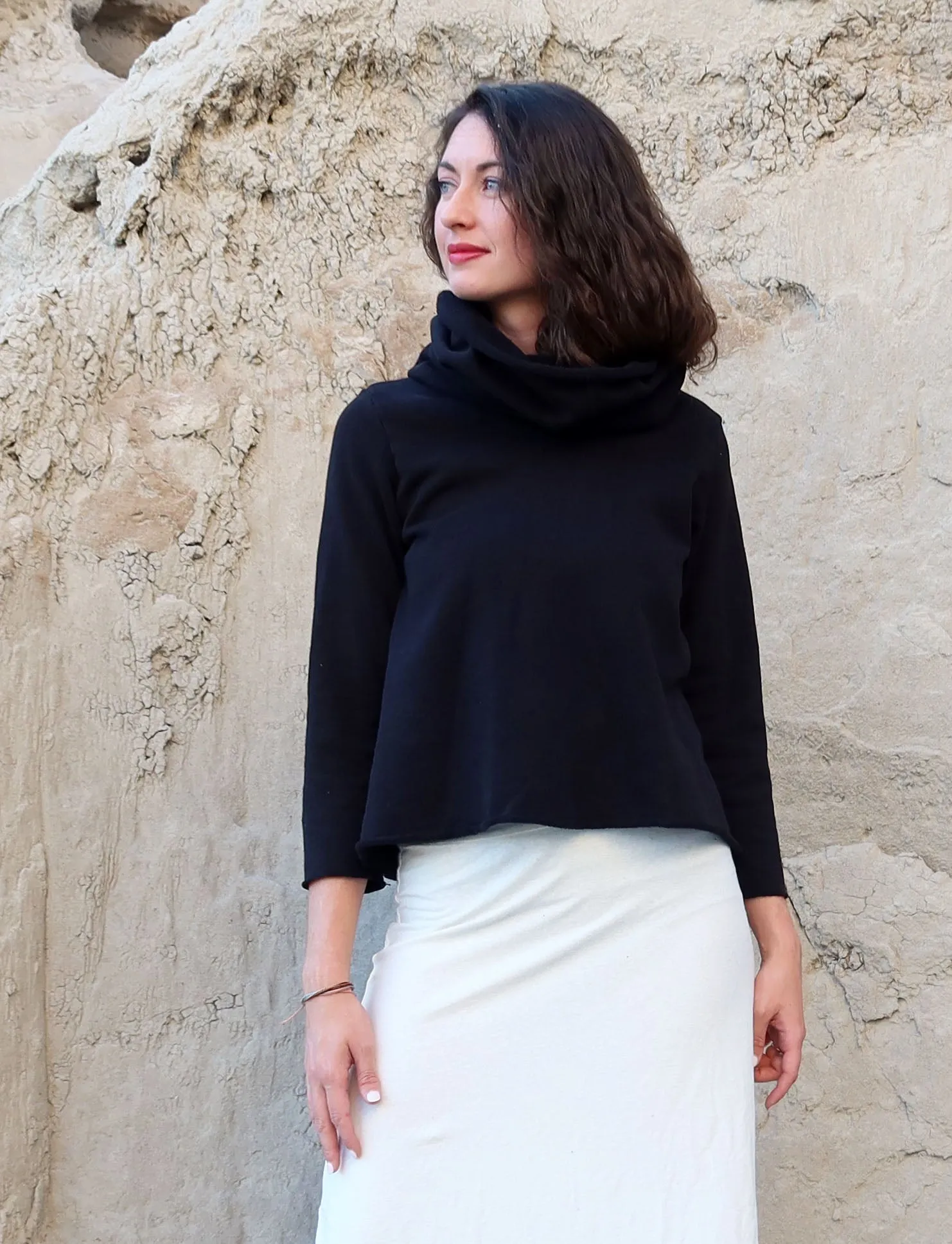 Chunky Cowl Ojai Cropped Shirt