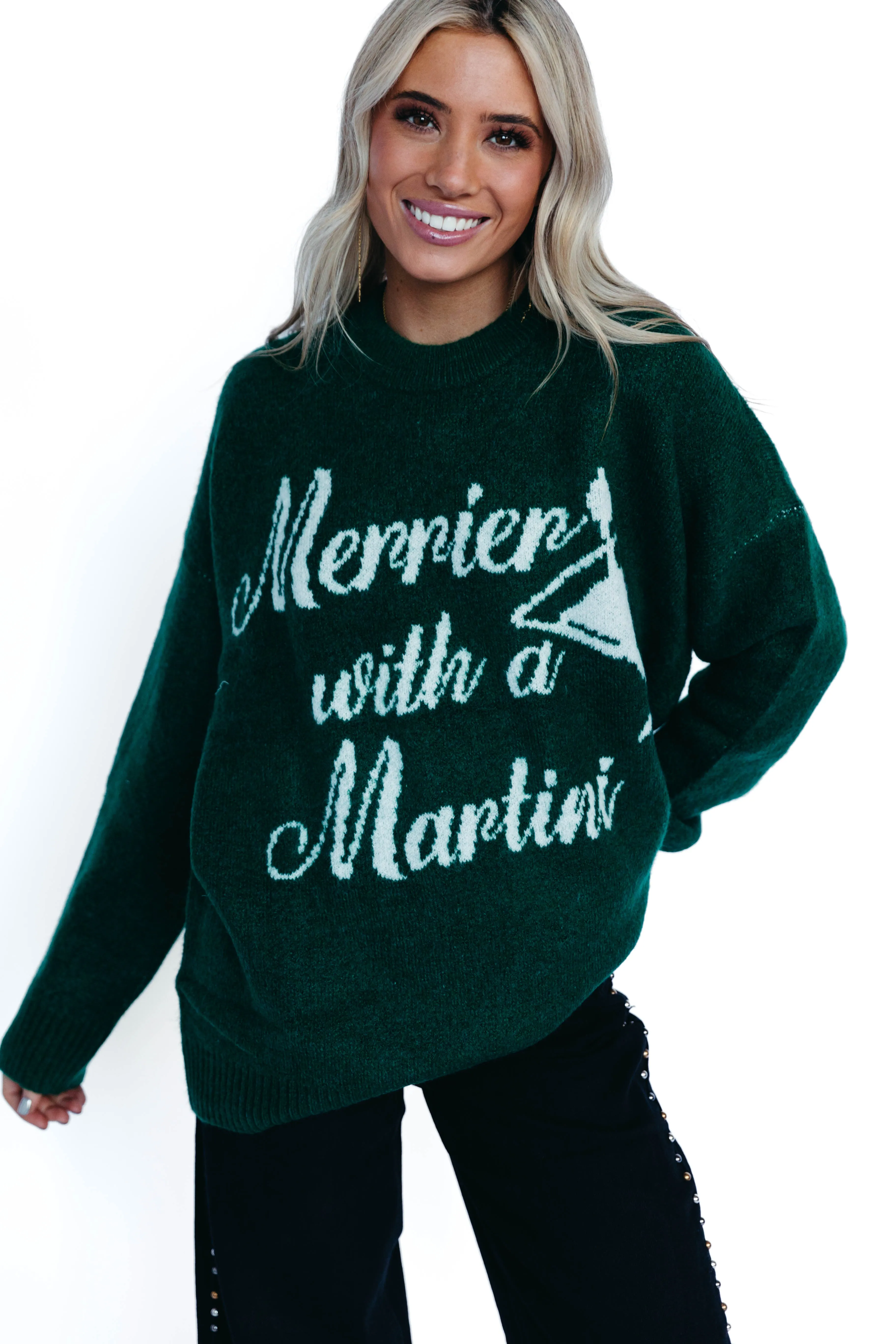 Classic Crewneck Sweater - Martini Graphic Knit