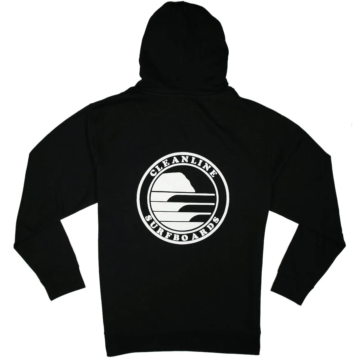 Cleanline Silhouette Circle Pullover Hoodie - Black