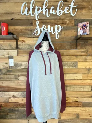 Clearance Pennant Maroon/Grey Hoodie-Size XL