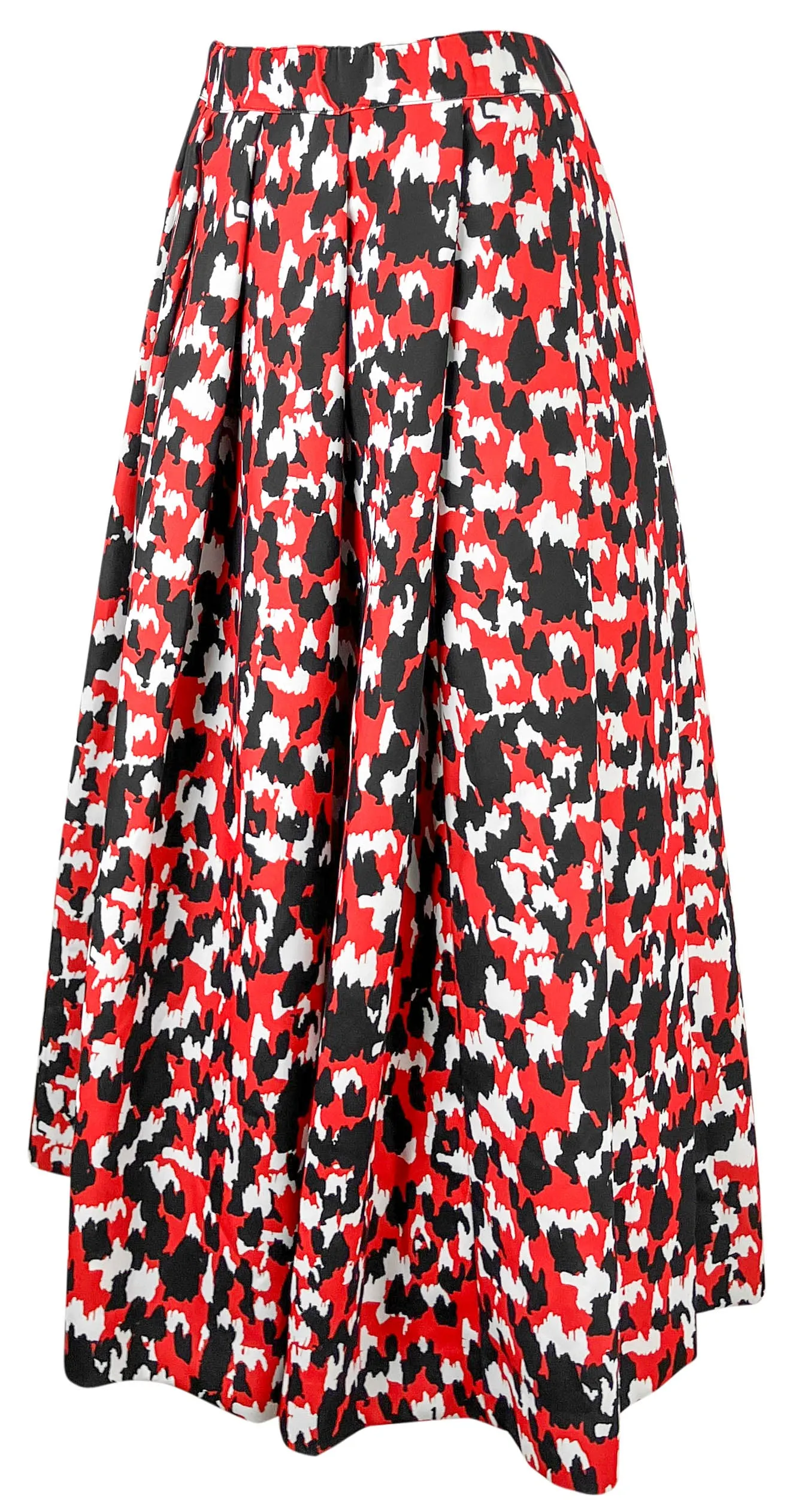 COMME des GARÇONS Printed Midi Skirt in Red/White/Black