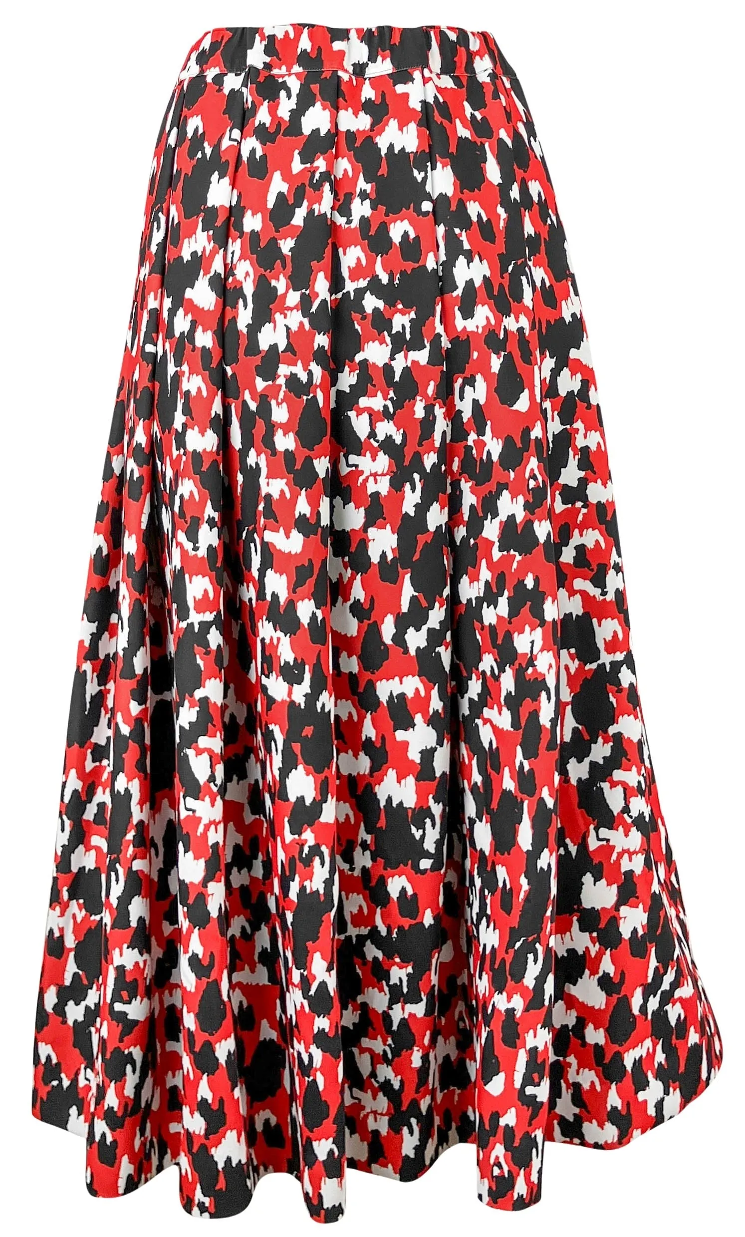 COMME des GARÇONS Printed Midi Skirt in Red/White/Black