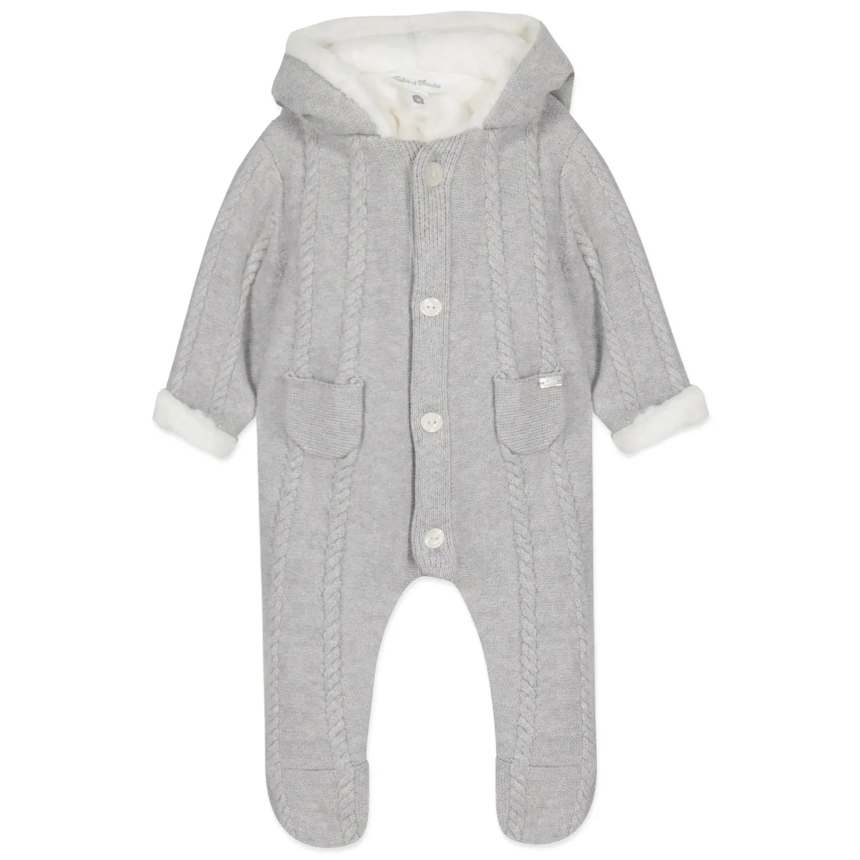 Cozy Cableknit Baby Footed Jumpsuit