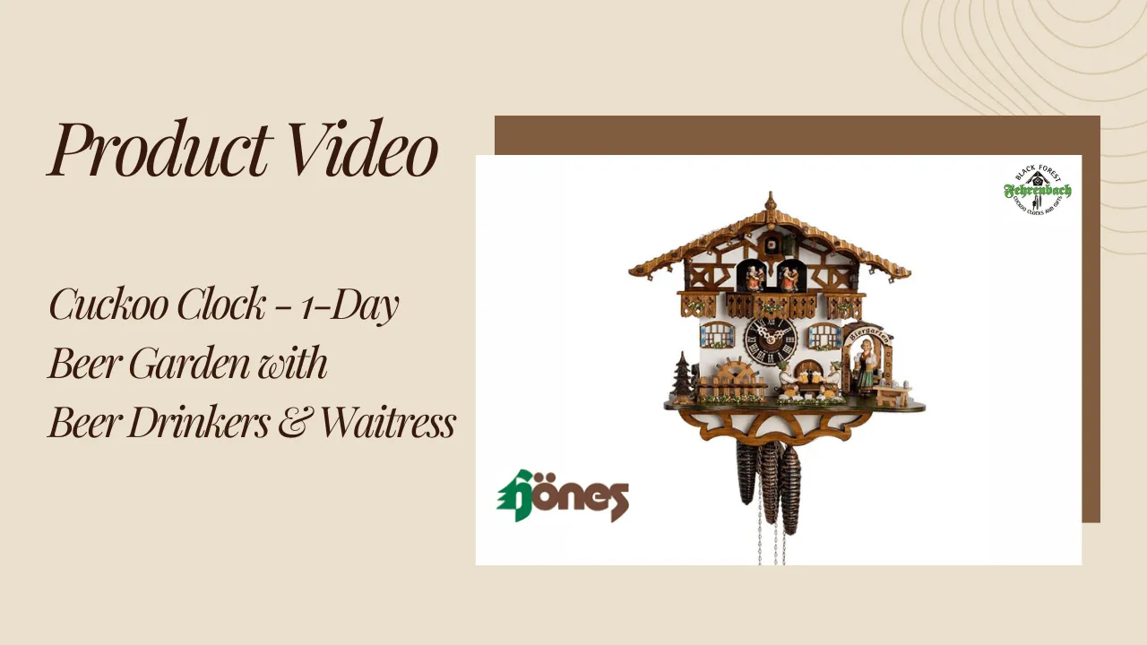 Cuckoo Clock - 1-Day Beer Garden with Beer Drinkers & Waitress - HÖNES