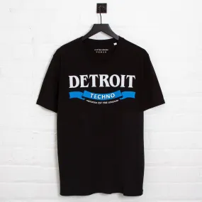 Detroit Techno Especial Front Print - Tshirt - Black