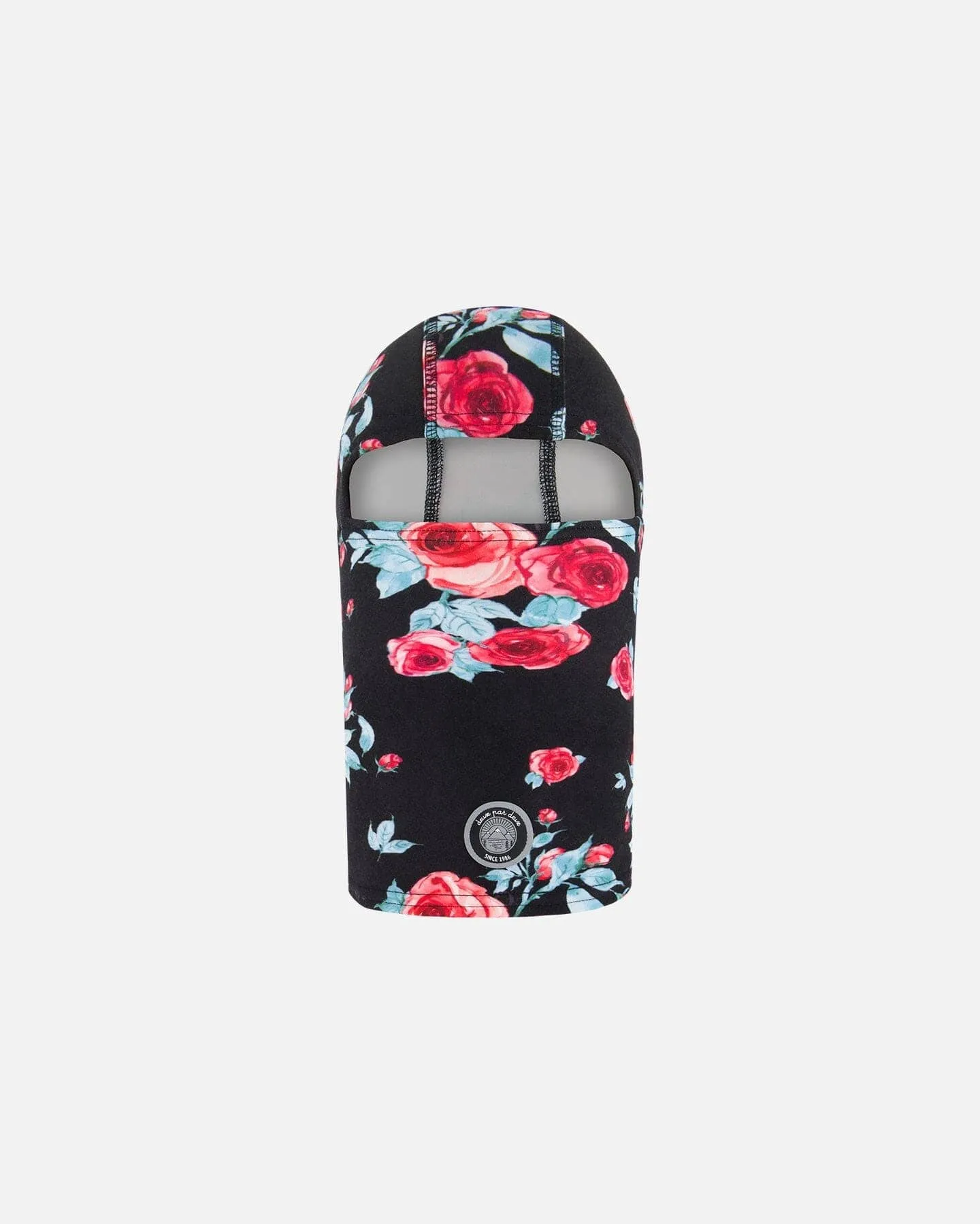 Deux par Deux Girl's Jersey Balaclava Black Printed Roses