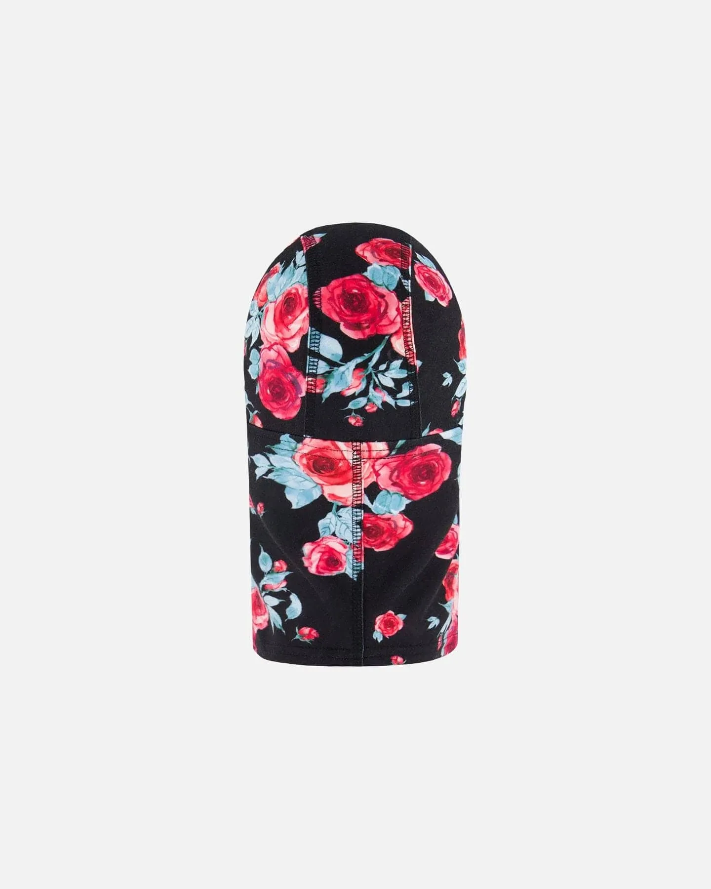 Deux par Deux Girl's Jersey Balaclava Black Printed Roses