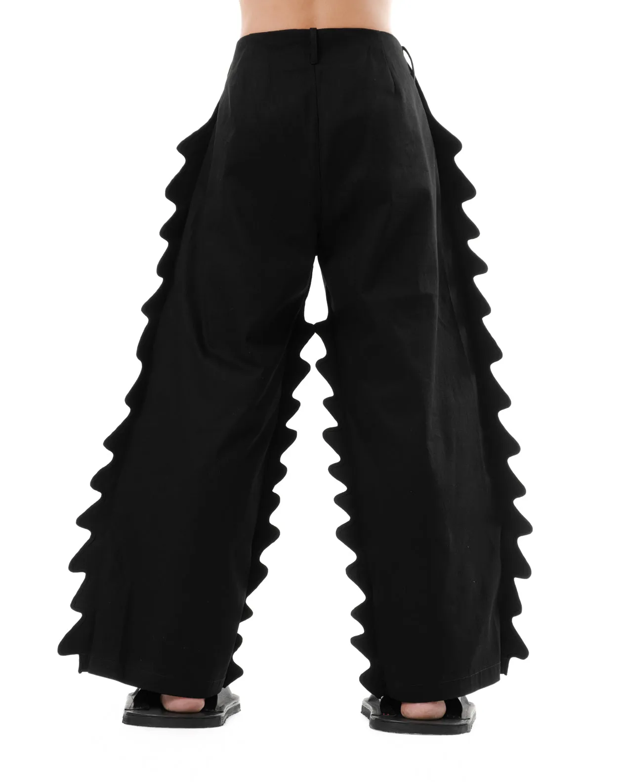 DIAPHANUM WIDE LEG DRAGON SCALE DETAILS PANTS