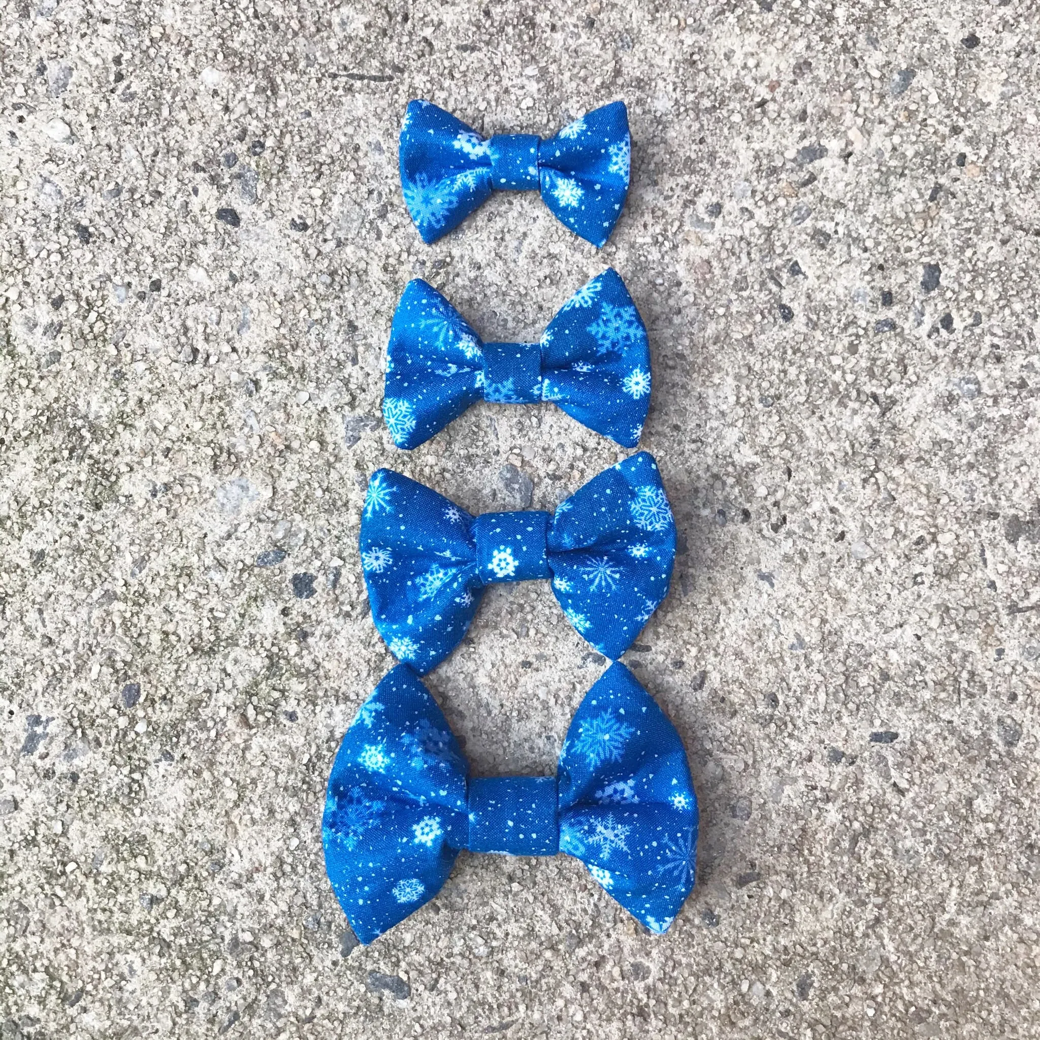 Dog Bow Tie - Blue Snowflake