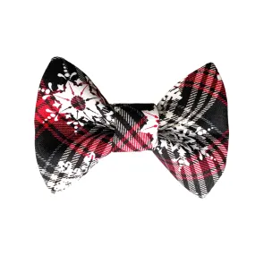 Dog Bow Tie - Plaid Snowflake