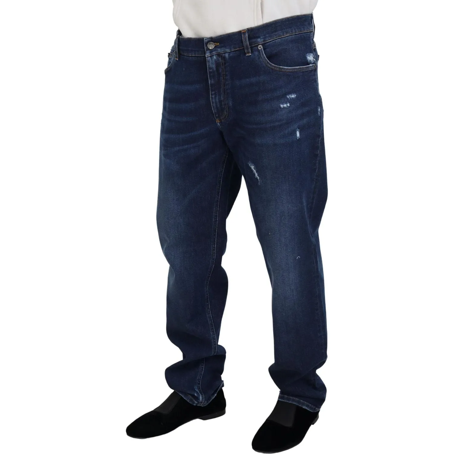 Dolce & Gabbana Elegant Blue Washed Denim Pants