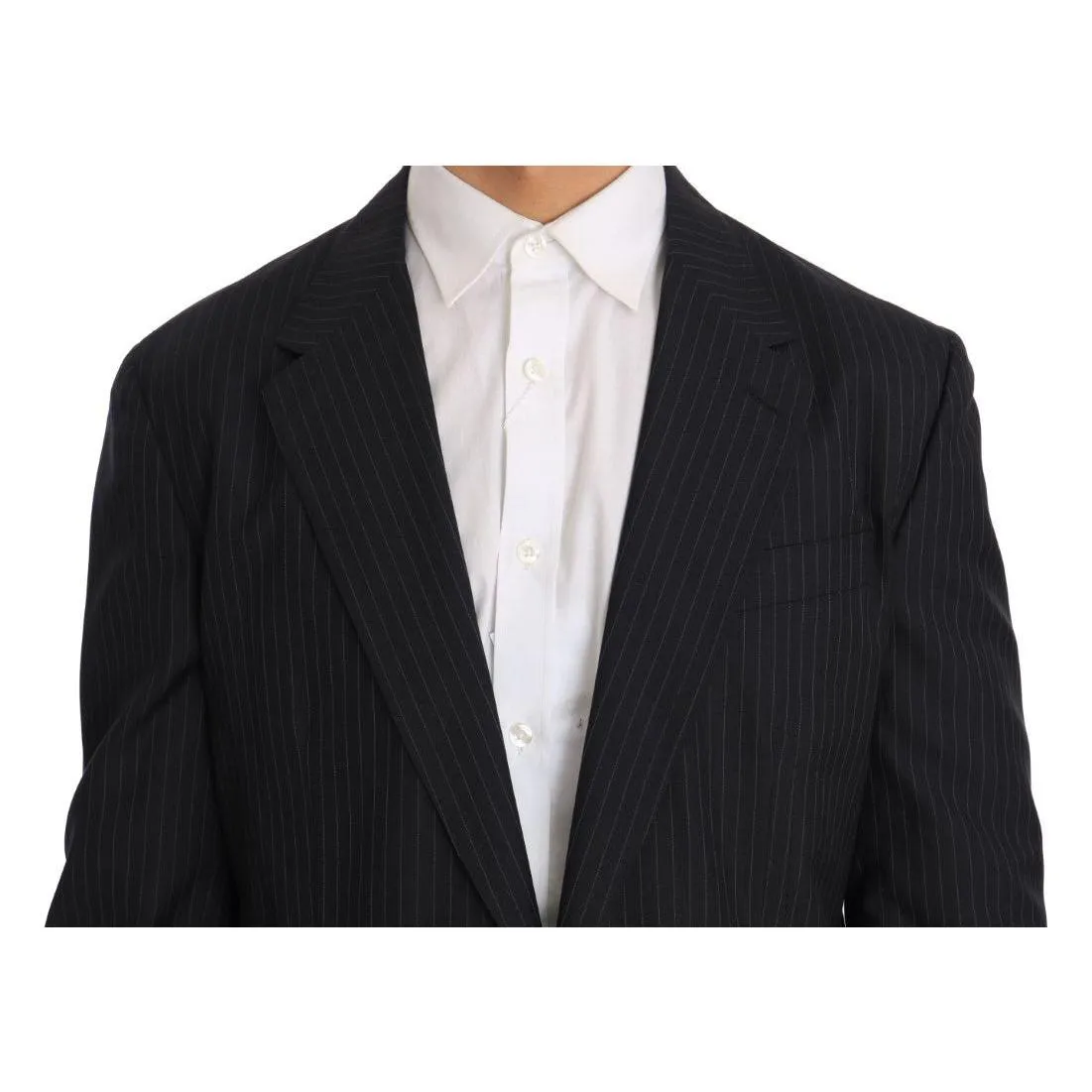 Dolce & Gabbana Elegant Slim Fit Striped Wool Silk Blazer