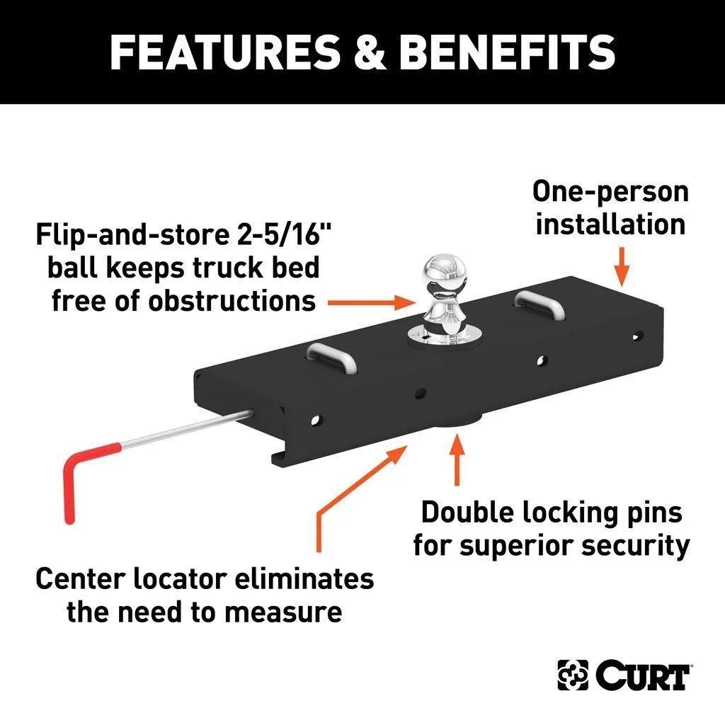 Double Lock EZr Gooseneck Hitch, 2-5/16" Ball, 30K (Brackets Required)