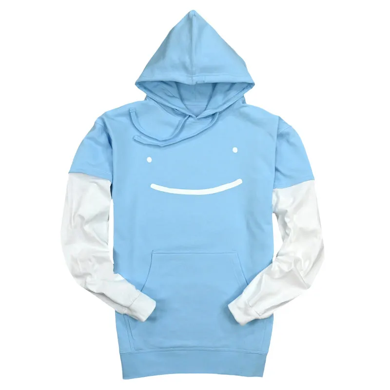 Dream Smile Layered Sleeve Pullover Hoodie