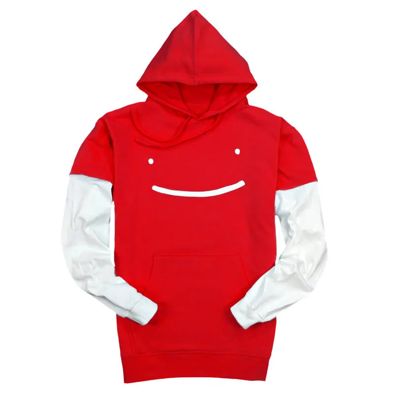 Dream Smile Layered Sleeve Pullover Hoodie