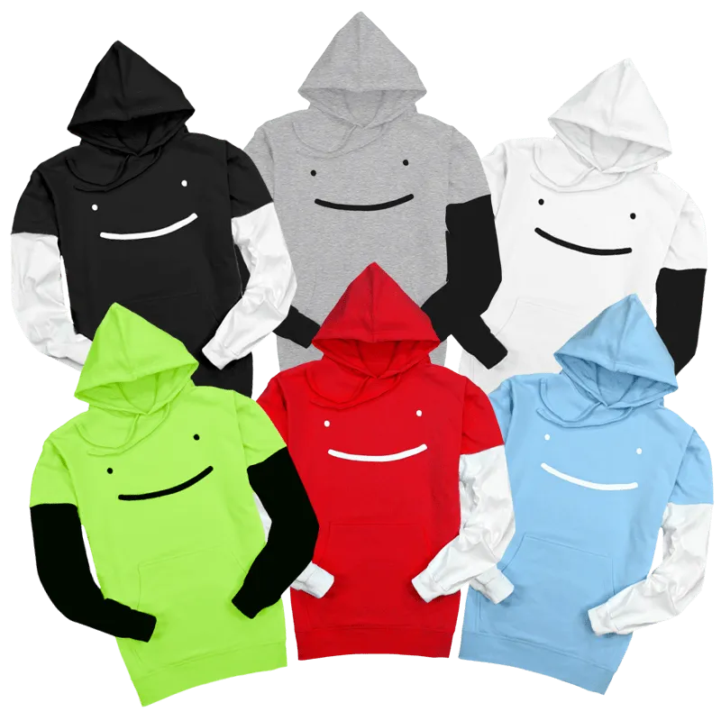 Dream Smile Layered Sleeve Pullover Hoodie