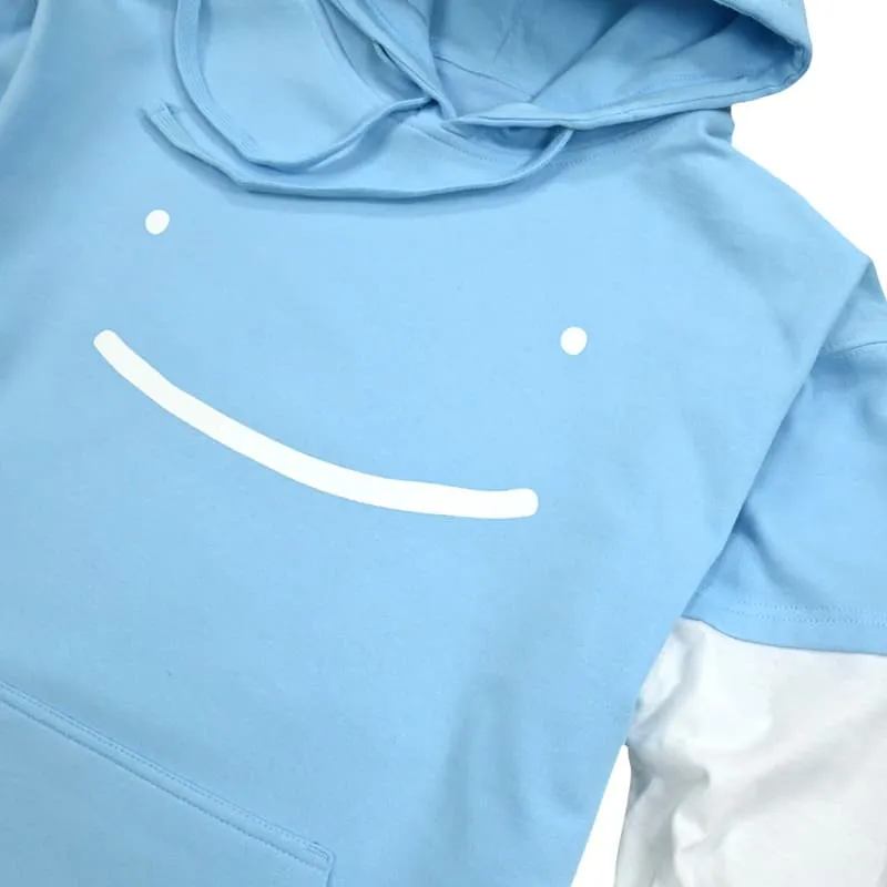 Dream Smile Layered Sleeve Pullover Hoodie