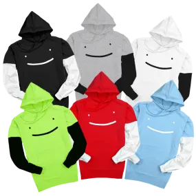 Dream Smile Layered Sleeve Pullover Hoodie