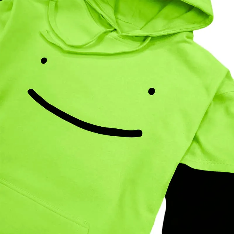 Dream Smile Layered Sleeve Pullover Hoodie