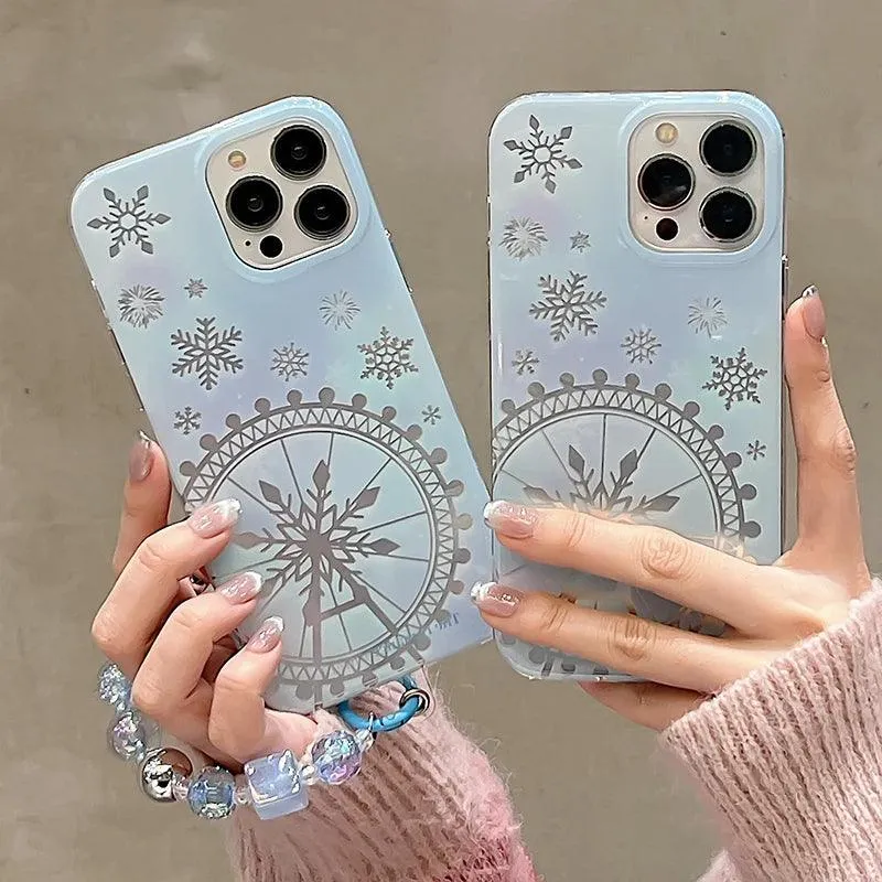 Dreamy Snowflake Cute Phone Case for iPhones 11, 12, 13, 14, 15 Pro Max, and 15 Plus - KBCPC234 Design