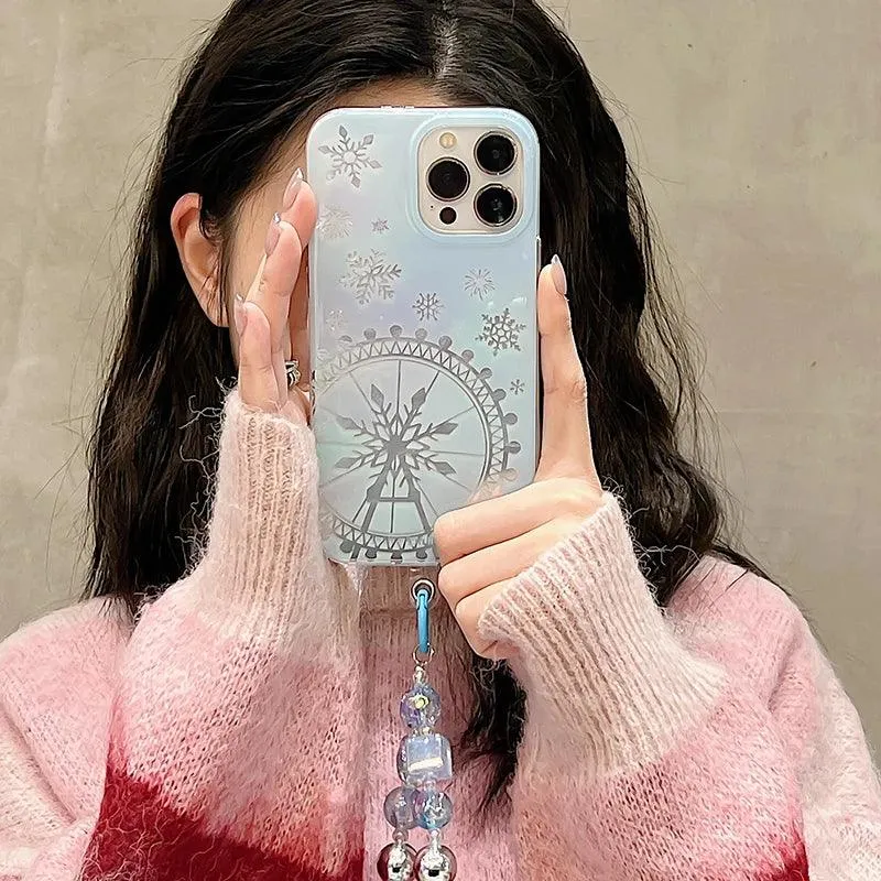 Dreamy Snowflake Cute Phone Case for iPhones 11, 12, 13, 14, 15 Pro Max, and 15 Plus - KBCPC234 Design