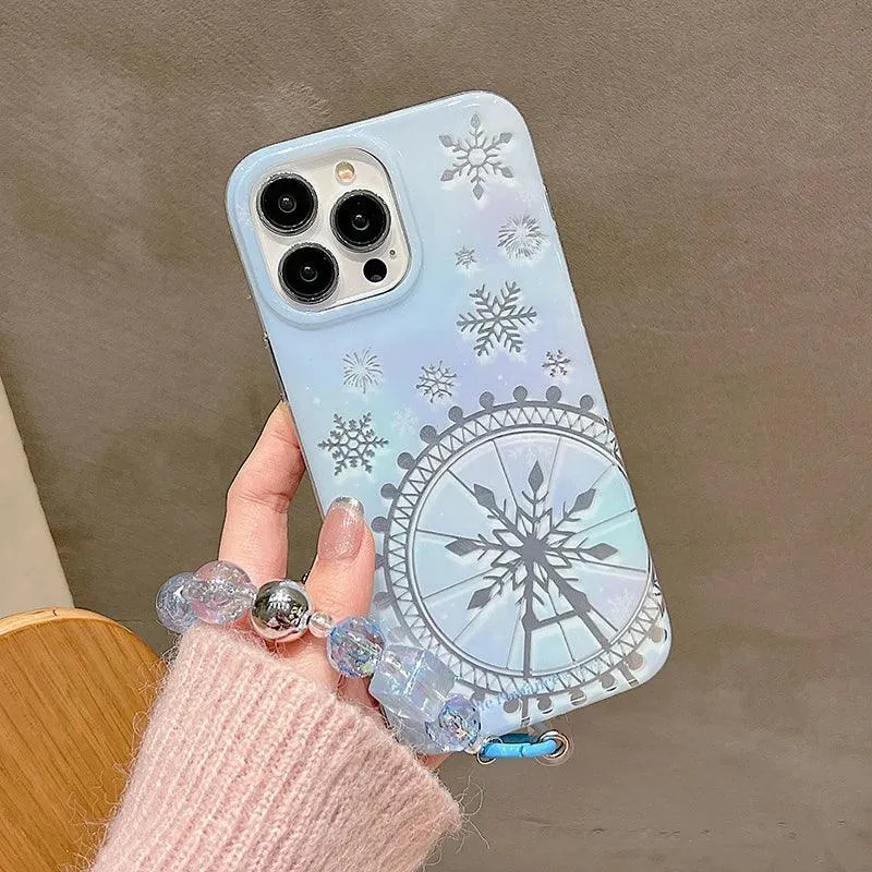 Dreamy Snowflake Cute Phone Case for iPhones 11, 12, 13, 14, 15 Pro Max, and 15 Plus - KBCPC234 Design