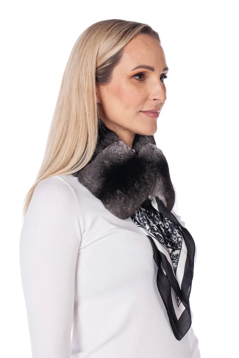 Ebony Chinchilla Fur Collar